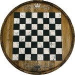 Rustic Chess Board Table for Living Room
