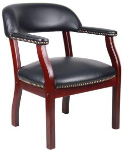 Black Vinyl Boss Captain's Chair for Chess