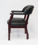 Black Vinyl Boss Captain's Chair for Chess