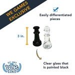 Elegant Black and Clear Glass Chess Set