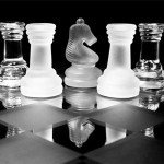 8'' Solid Glass Chess Set with Crystal Board