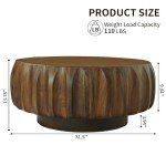 Walnut Drum Coffee Table for Chess Sets