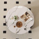 Luxury Round Coffee Table with Storage Drawers