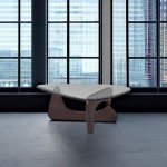 Modern Triangle Coffee Table with Glass Top