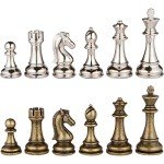 Janus Silver & Bronze Heavy Metal Chess Pieces Set