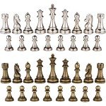 Janus Silver & Bronze Heavy Metal Chess Pieces Set