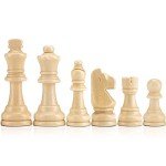 Wooden Staunton Chess Pieces with Storage Bag