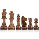 Wooden Staunton Chess Pieces with Storage Bag