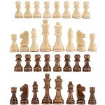 Wooden Staunton Chess Pieces with Storage Bag