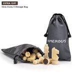 Wooden Staunton Chess Pieces with Storage Bag