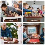 Magnetic Wooden Chess Set with Handle - 15.5 Inch