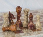 Red & Coral Marble Chess Set - 3.5" King