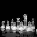 8'' Solid Glass Chess Set with Crystal Board