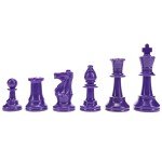 Bright Purple Staunton Chess Pieces - Half Set