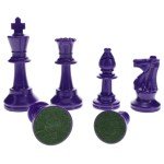 Bright Purple Staunton Chess Pieces - Half Set
