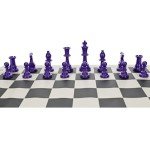 Bright Purple Staunton Chess Pieces - Half Set