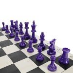 Bright Purple Staunton Chess Pieces - Half Set