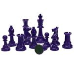 Bright Purple Staunton Chess Pieces - Half Set