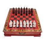 15-Inch Wooden Terracotta Warriors Chess Set