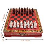 15-Inch Wooden Terracotta Warriors Chess Set