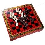 15-Inch Wooden Terracotta Warriors Chess Set