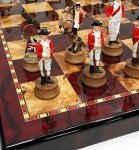American Revolutionary War Chess Set with Cherry Board