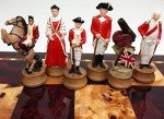 American Revolutionary War Chess Set with Cherry Board