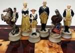 American Revolutionary War Chess Set with Cherry Board