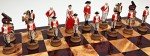 American Revolutionary War Chess Set with Cherry Board