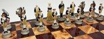 American Revolutionary War Chess Set with Cherry Board