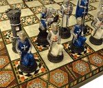 Medieval Crusaders Chess Set with Mosaic Board