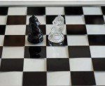 Elegant Black and Clear Glass Chess Set
