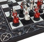 Crusades Knight Themed Red and White Chess Set