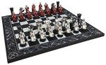 Crusades Knight Themed Red and White Chess Set