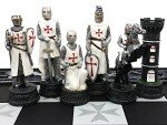 Crusades Knight Themed Red and White Chess Set