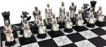 Crusades Knight Themed Red and White Chess Set