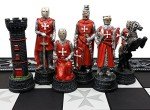 Crusades Knight Themed Red and White Chess Set
