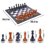 Large Portable Chess Set with Heavy Pieces