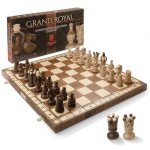 Luxury 18-Inch Wooden Chess Set with Storage