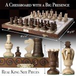Luxury 18-Inch Wooden Chess Set with Storage