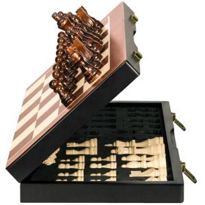 15" Magnetic Wooden Chess Set with Storage Slots