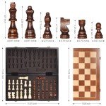 15" Magnetic Wooden Chess Set with Storage Slots