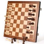 15" Magnetic Wooden Chess Set with Storage Slots