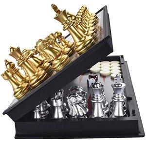QuadPro 3-in-1 Magnetic Chess, Checkers, Backgammon Set