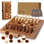 Portable 12" Magnetic Chess & Checkers Set
