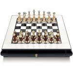Wooden Chess Set with Storage Drawers and Extra Queens