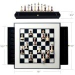 Wooden Chess Set with Storage Drawers and Extra Queens