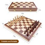 Magnetic Wooden Chess Set - 15 Inch Portable Game