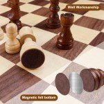 Magnetic Wooden Chess Set - 15 Inch Portable Game