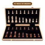 Magnetic Wooden Chess Set - 15 Inch Portable Game